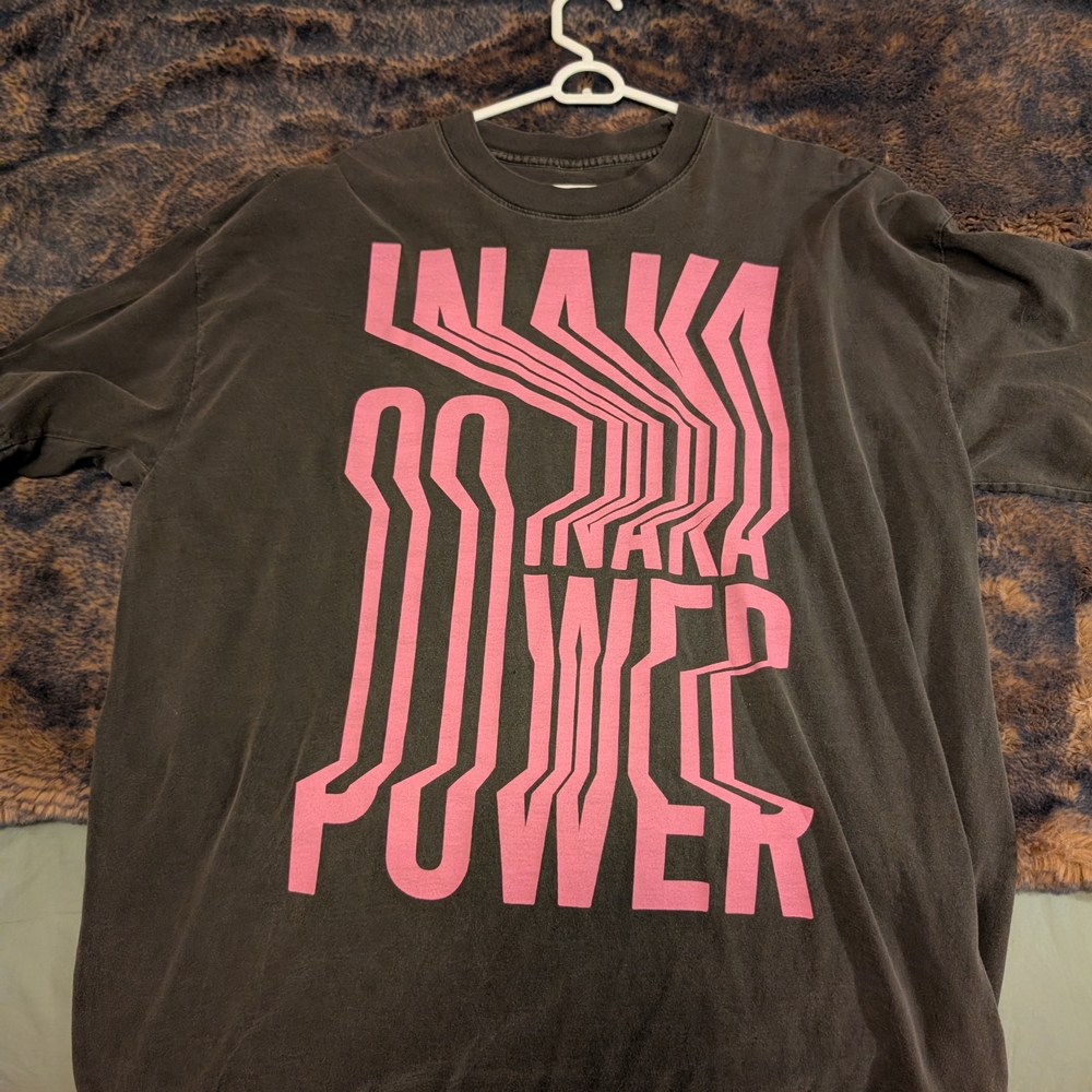 Inaka Power Black Tee with Pink Graphic